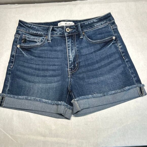 KanCan Denim Shorts Cuff Cut offs Sz Large Stretch 3.5" Inseam - Picture 1 of 7